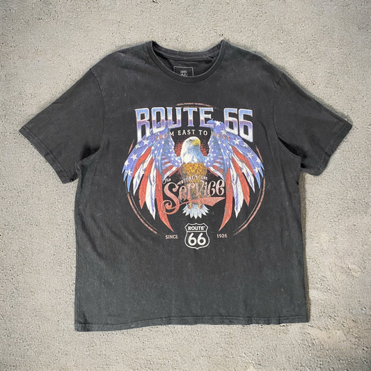 Route 66 From East To West Black T-shirt