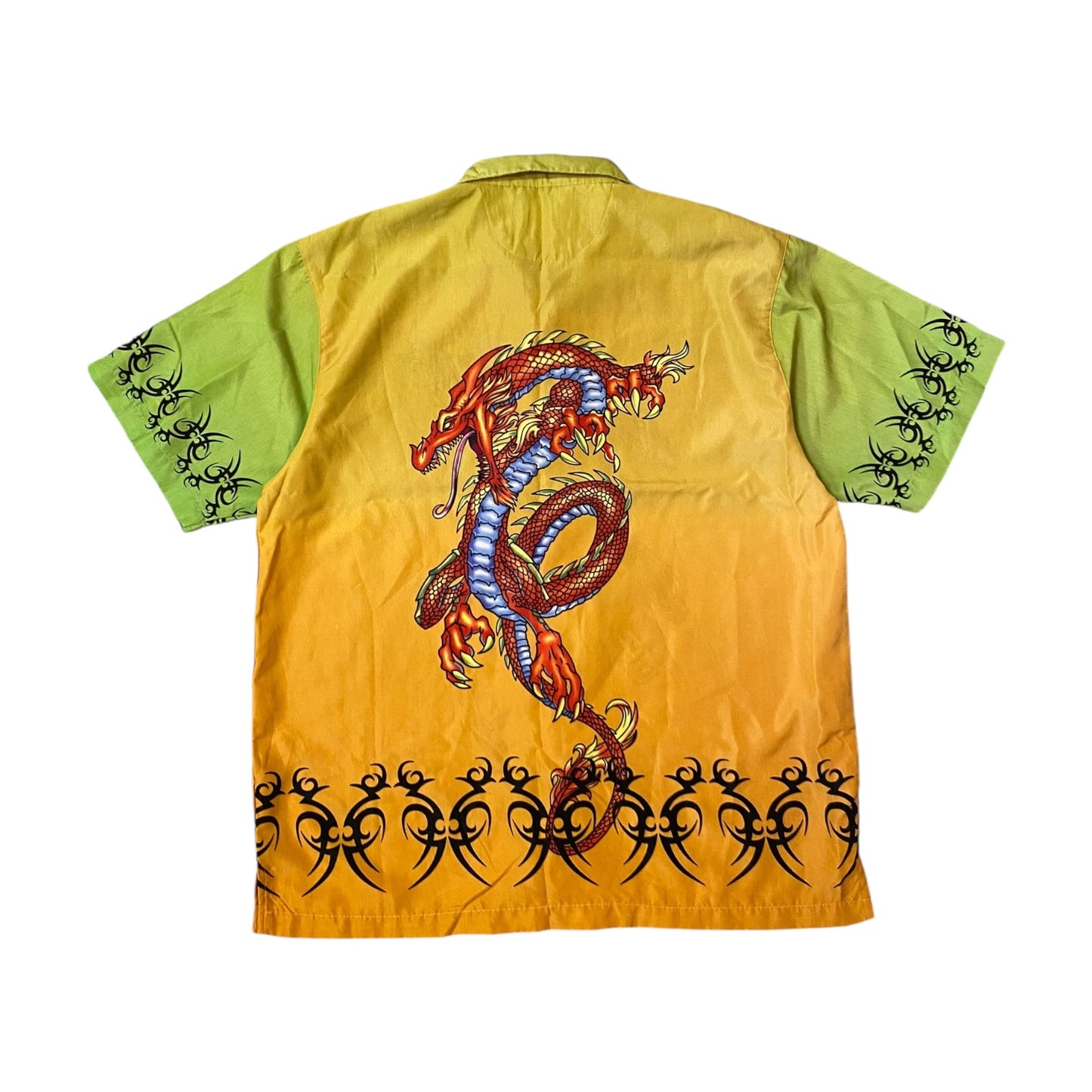 Vintage Dragon/Sigils Graphic Button-up T-Shirt