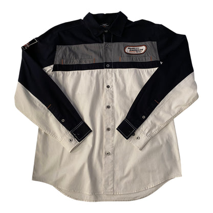 Harley Davidson White, Grey & Black Racing Shirt