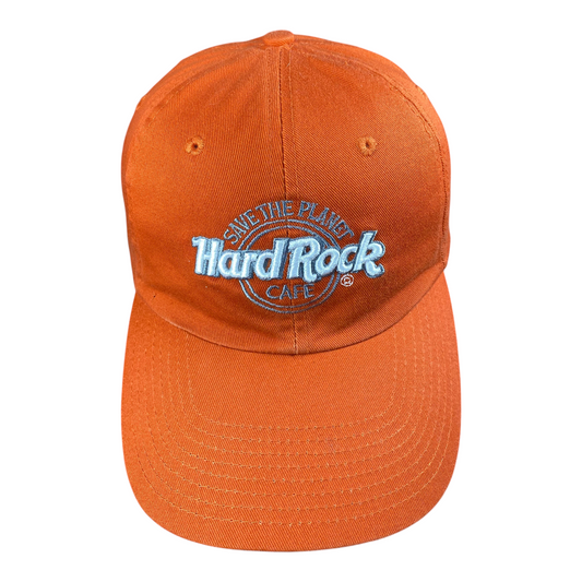 Digg It Thrift & Vintage burnt orange Hard Rock Cafe Cancun Save the Planet baseball cap with embroidered logo