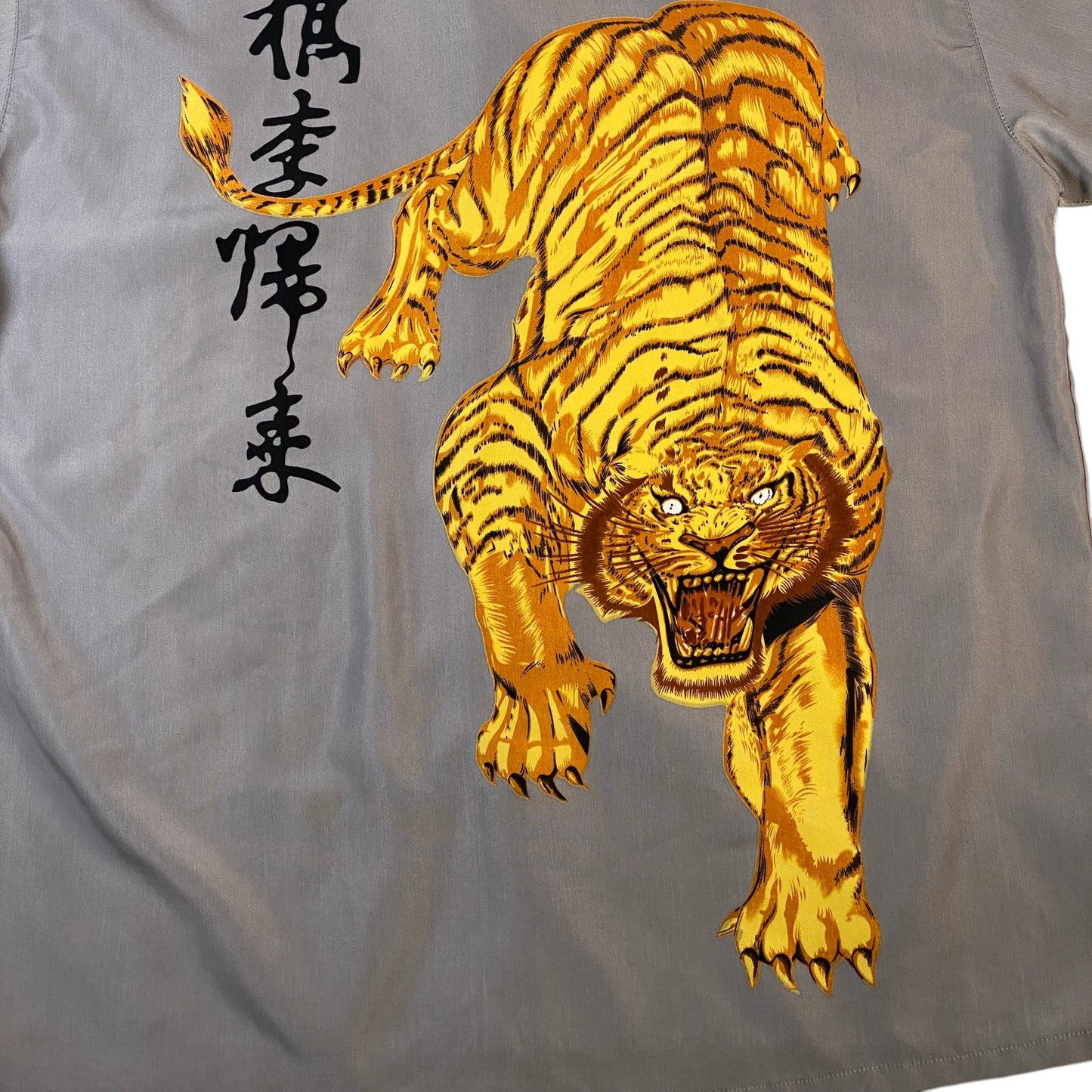 Y2K Brother Japanese Tiger Kanji Button-Up Shirt