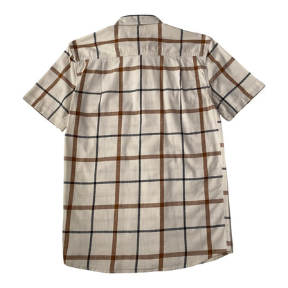 Carhartt Rugged Flex Cream, Blue, & Brown Plaid Pattern Shirt