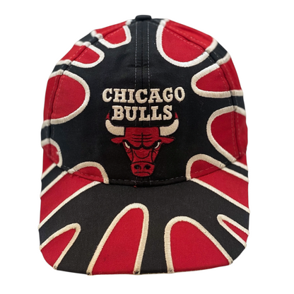 Digg It Thrift & Vintage youth Chicago Bulls cap featuring a black and red patterned crown with embroidered logo