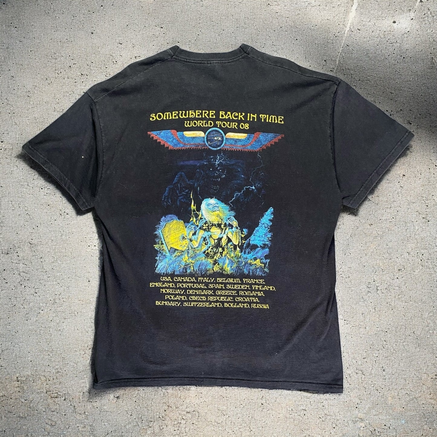 2008 Iron Maiden Somewhere Back In Time Black T-shirt
