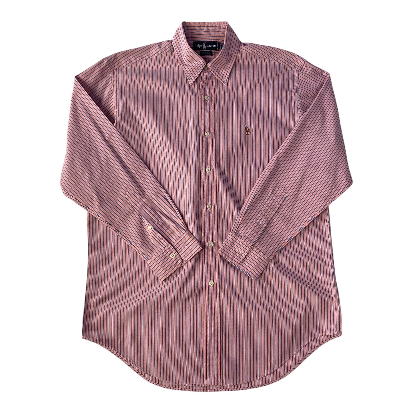 Ralph Lauren Yarmouth Pink & Blue Vertical Stripes Shirt