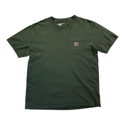 Digg It Thrift & Vintage olive green Carhartt WIP heavyweight cotton pocket t-shirt in size large