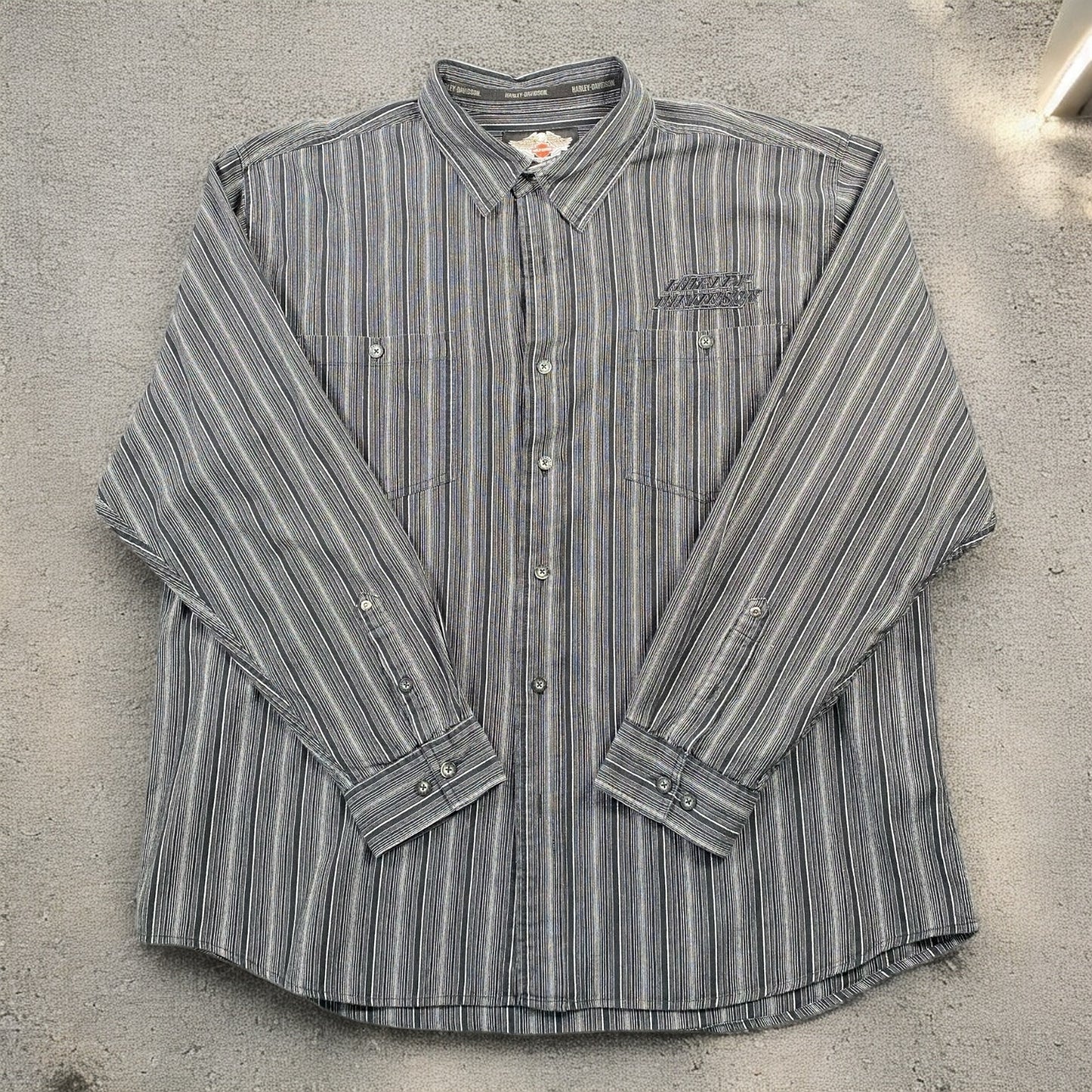 Harley Davidson Dark Grey Stripes Shirt