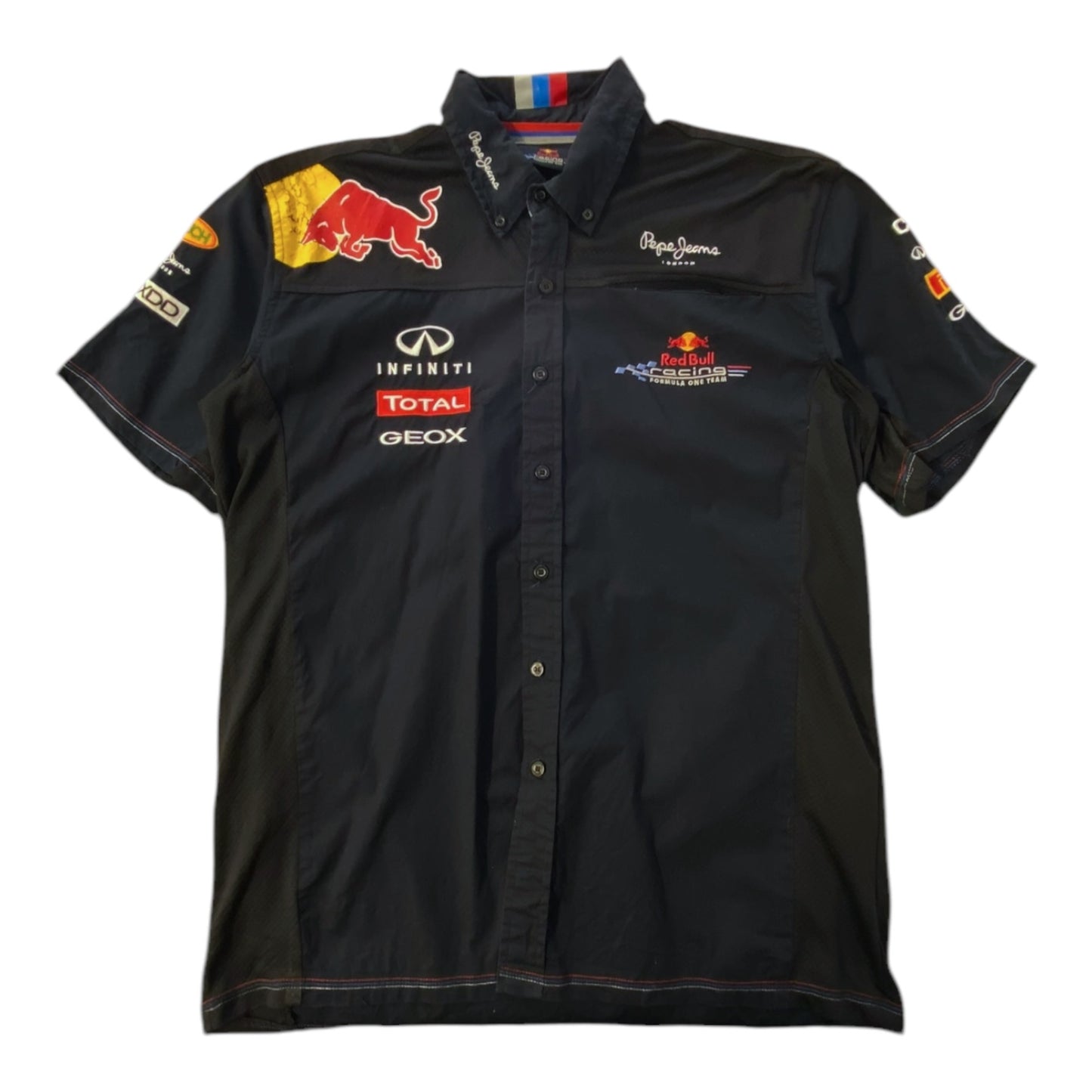 Red Bull Racing Pepe Jeans F1 Team Retro Short Sleeve Button Shirt