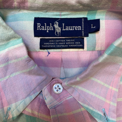 Ralph Lauren Hand Woven Pastel Madras Plaid Shirt