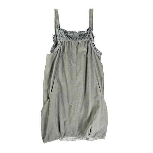 One Step Smocked Corduroy Grey Dress