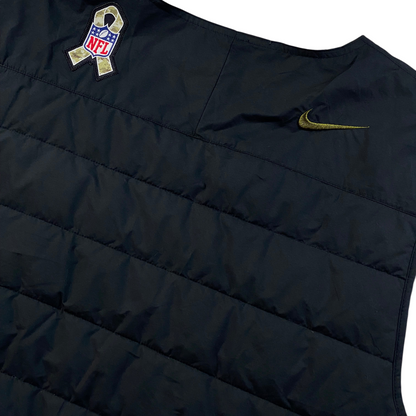 Digg It Thrift & Vintage Nike NFL Salute to Service black quilted tactical vest with camo ribbon patch