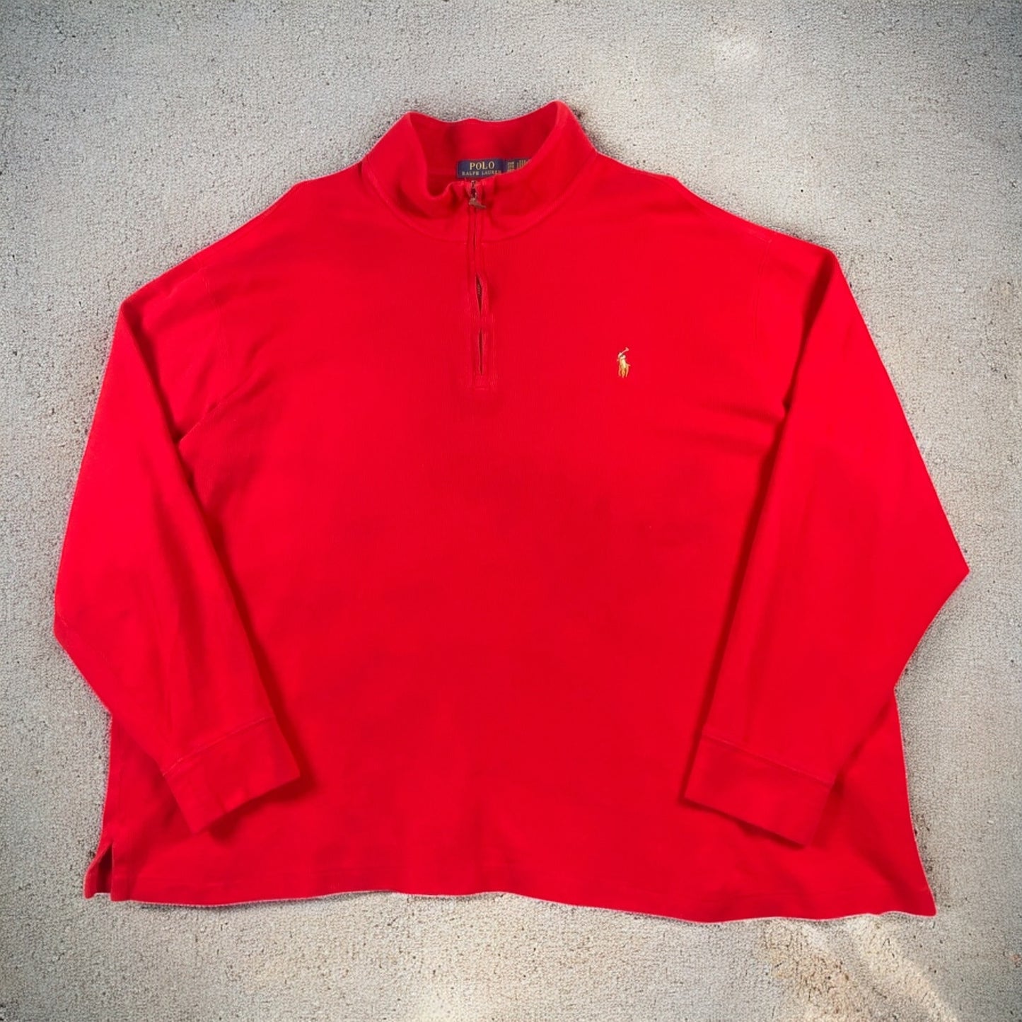 Polo Ralph Lauren Estate Rib Quarter-Zip Long Sleeve Red Sweater