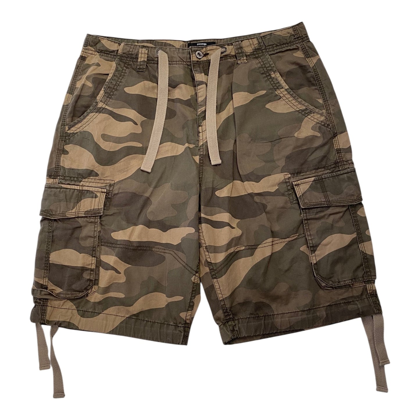 George Camo Drawstring Cargo Shorts