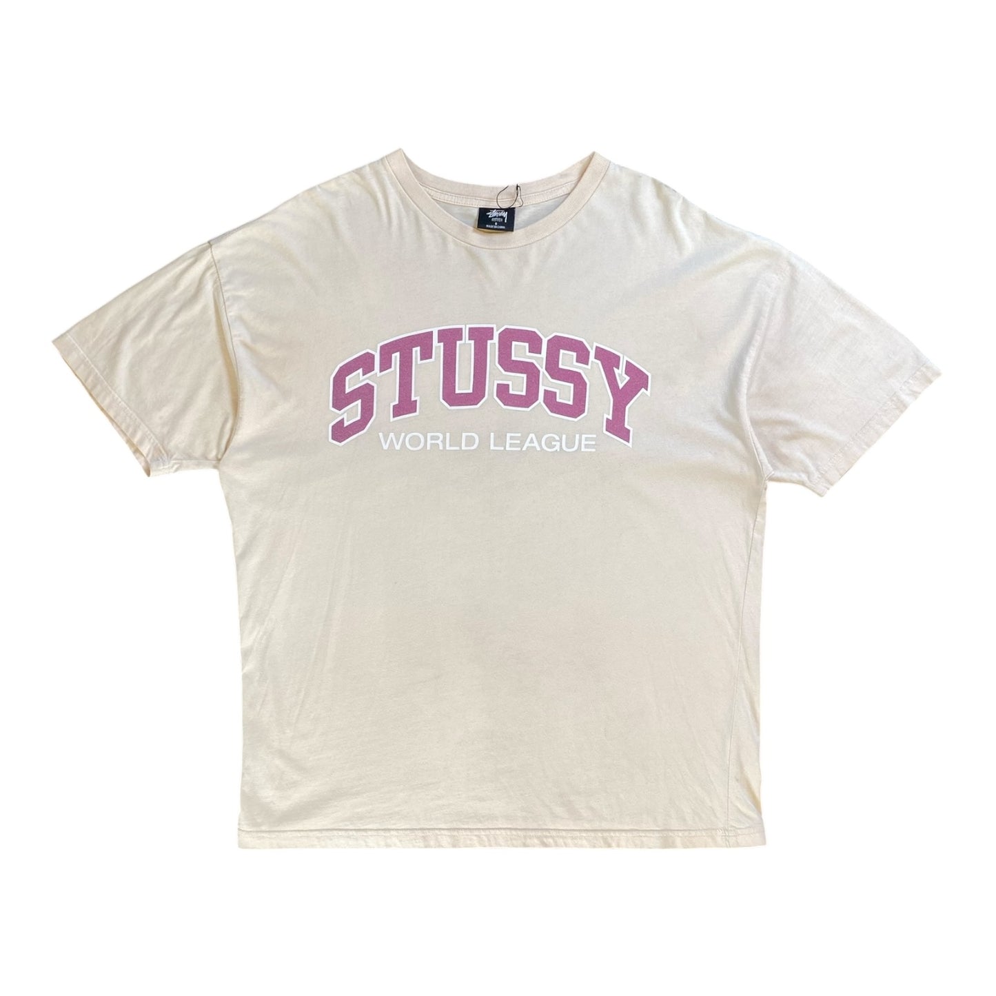 Stussy World League Relaxed White Sand Tee