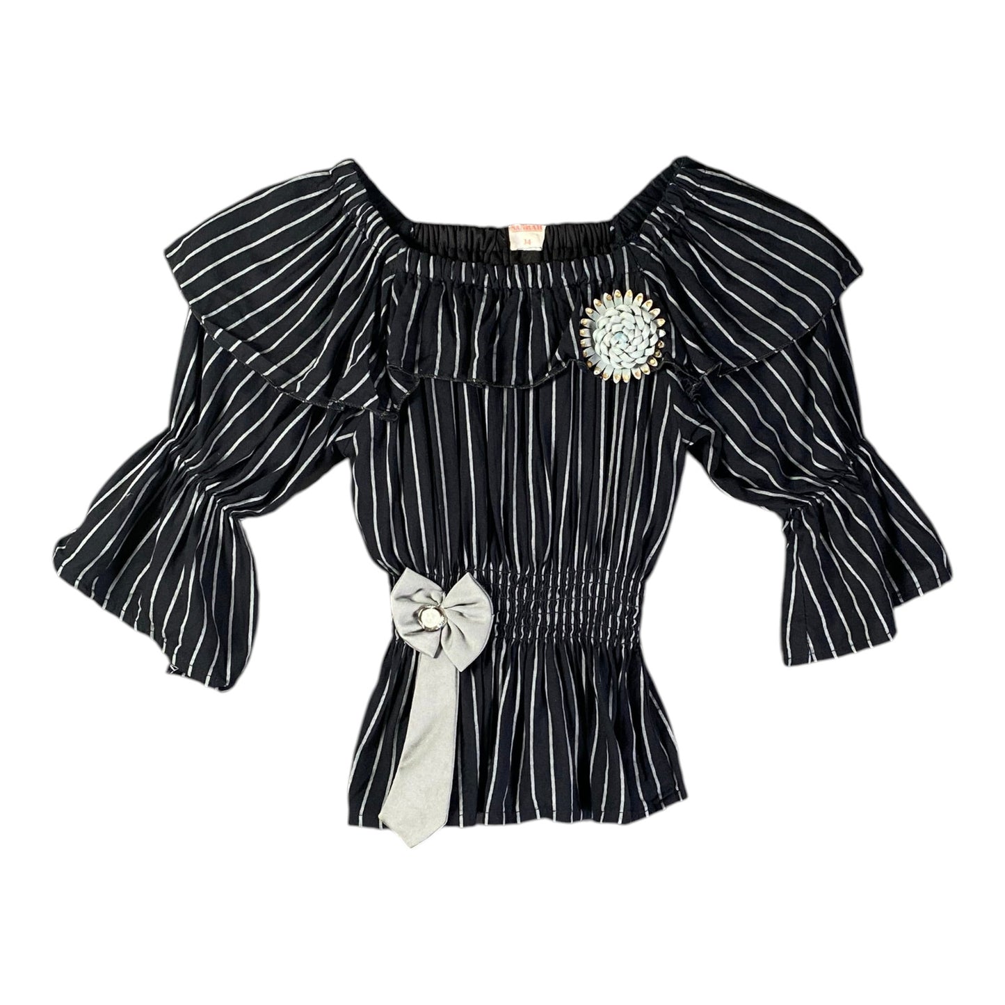 Sarrah Smocked Ruffle Wmns Black T-shirt