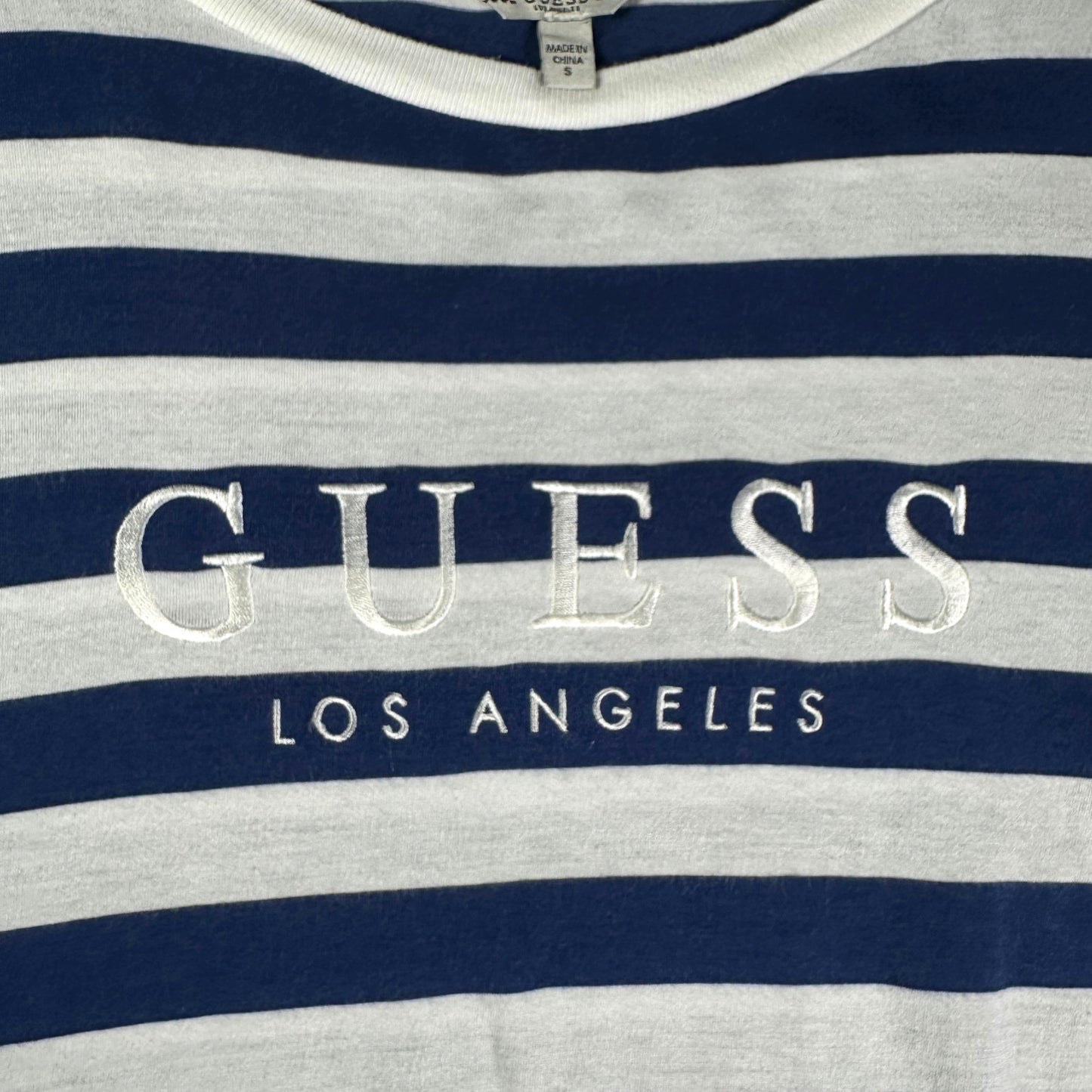 Guess Los Angeles Navy Blue Striped T-shirt