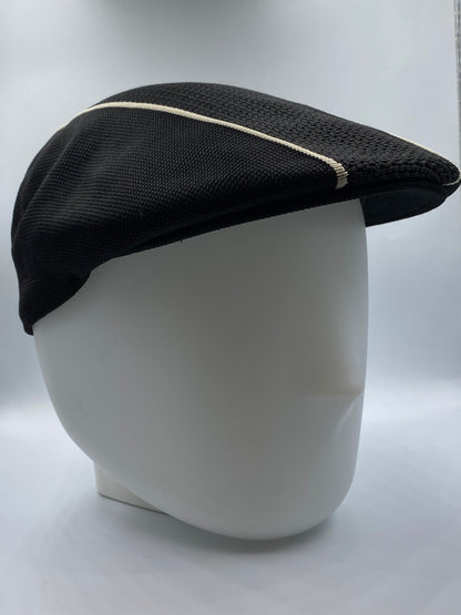 Vintage Black/White Striped Kangol Ventair Flat Cap