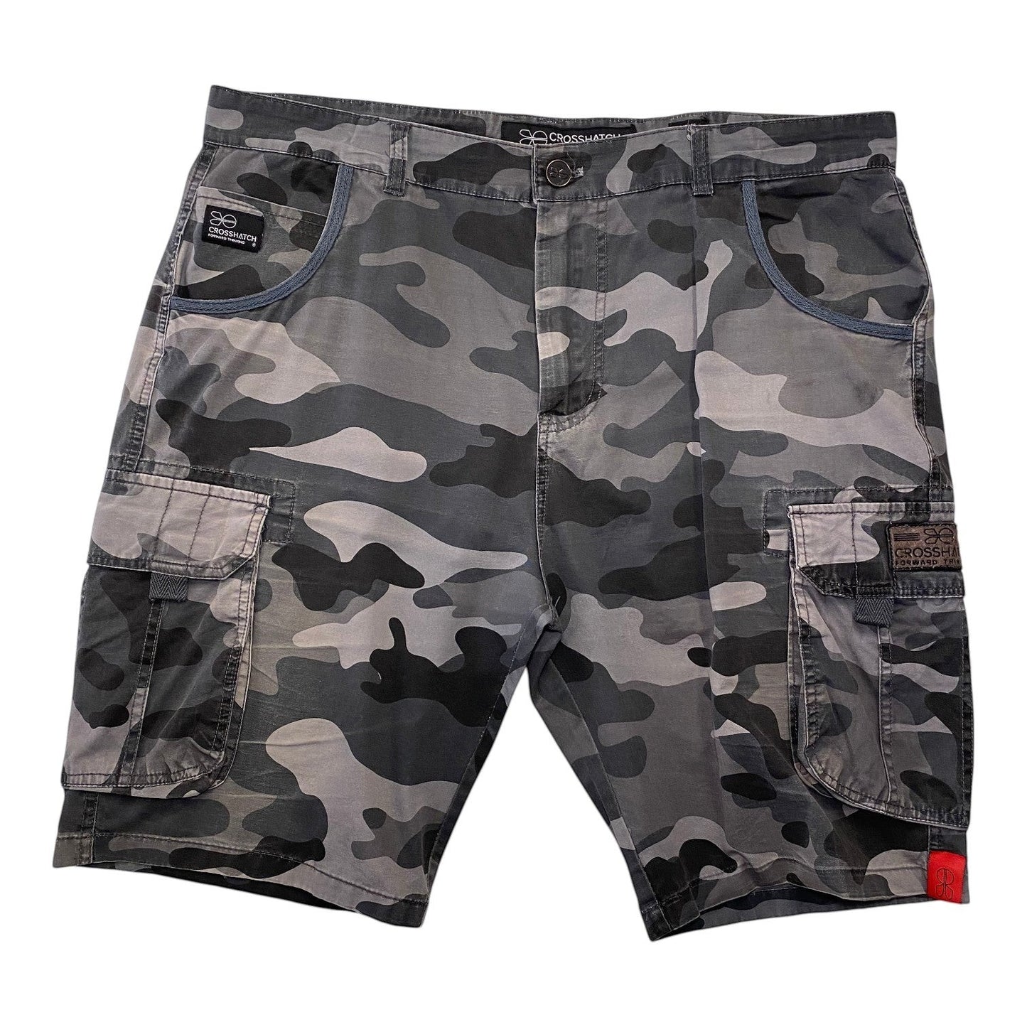 Crosshatch Forward Thinking Grey Camo Cargo Shorts