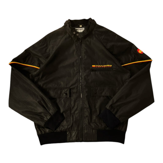 Vintage Corvette Black Windbreaker Jacket