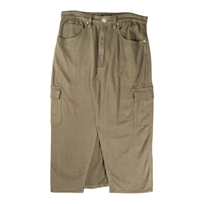 LTS Cargo Slit Khaki Skirt