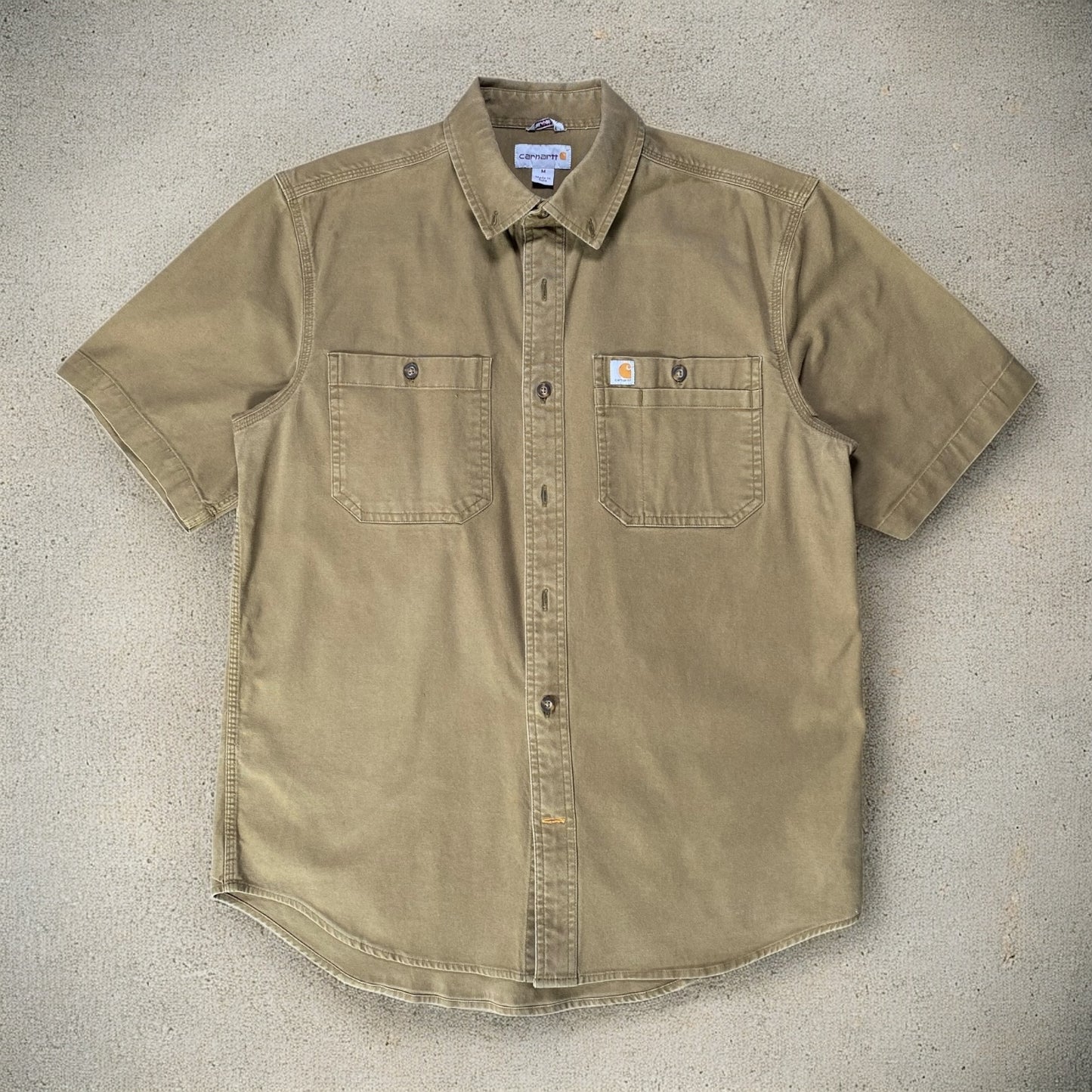 Carhartt Flex Relaxed Fit Short-Sleeve Dark Khaki Shirt