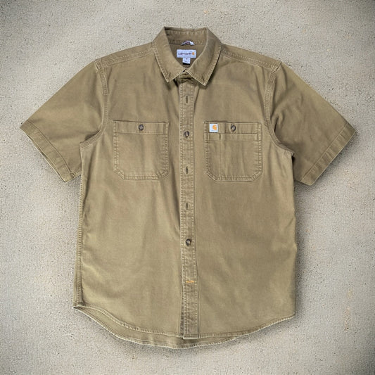Carhartt Flex Relaxed Fit Short-Sleeve Dark Khaki Shirt