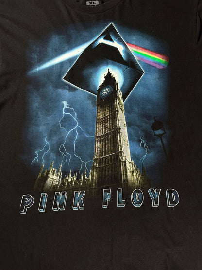 Liquid Blue Pink Floyd Big Ben London Dark Side Prism Black T-shirt