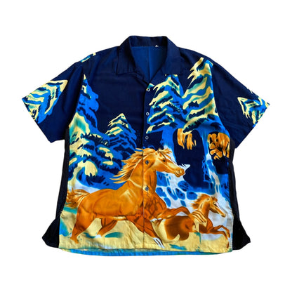 Vintage Horse Graphic Button-up Shirt