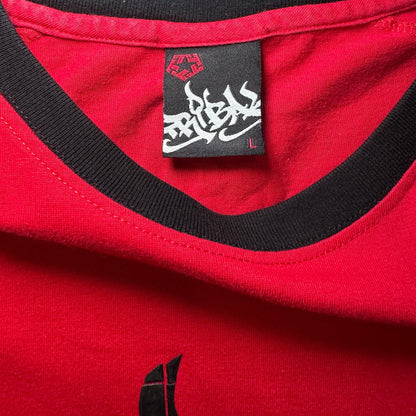 Retro Tribal Gear Red & Black Graphic T-Shirt
