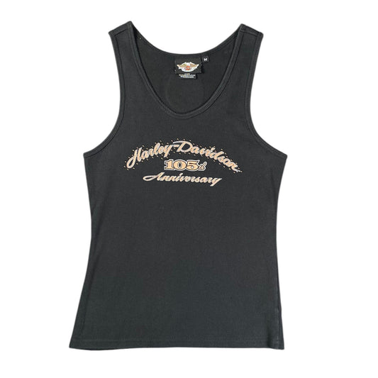 Harley-Davidson 105th Anniversary Rhinestone Black Wmns Tank Top T-shirt