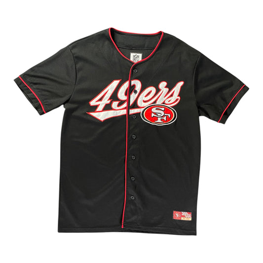 San Francisco 49ers Button-Up Black Baseball Jersey