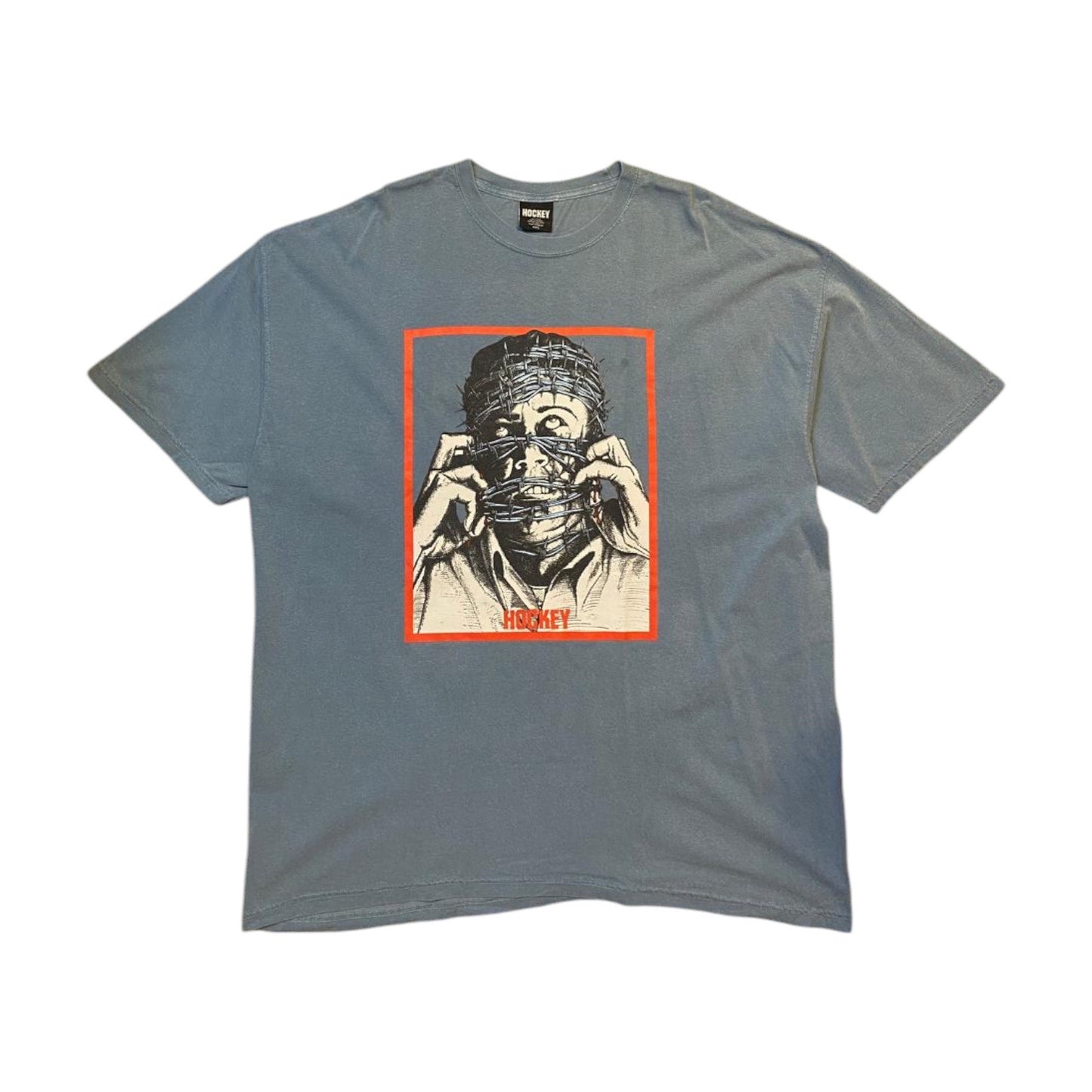 Hockey Barbed Wire Blue T-Shirt
