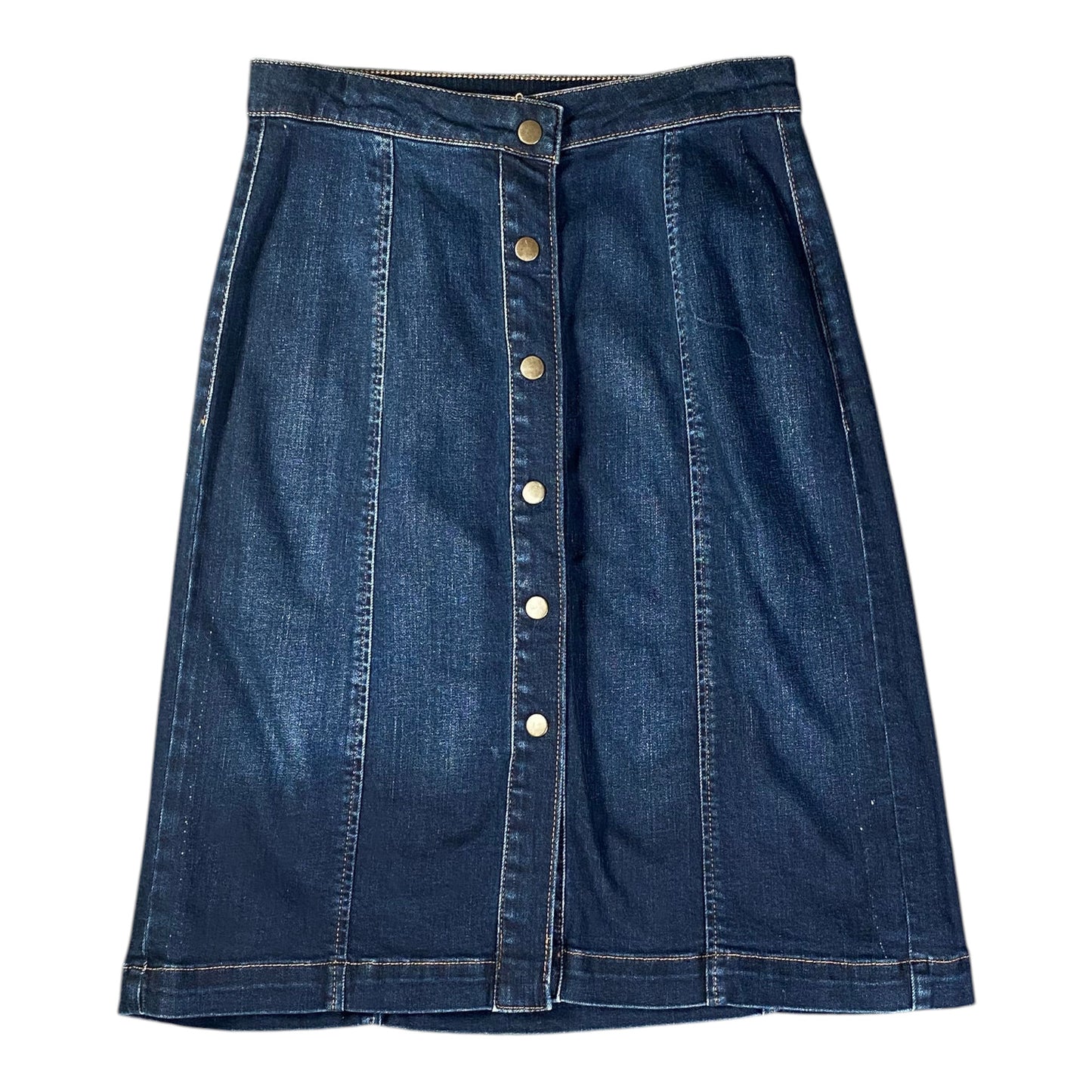 Principles Button Front Blue Denim Skirt