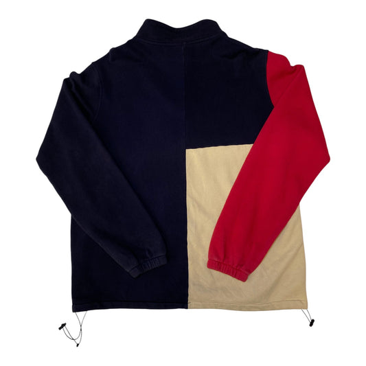 Retro Stüssy Color Block Navy Multi Half-Zip Pullove