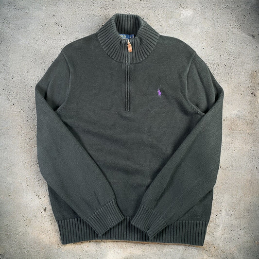 Polo Ralph Lauren Quarter-Zip Long Sleeve Black Sweater
