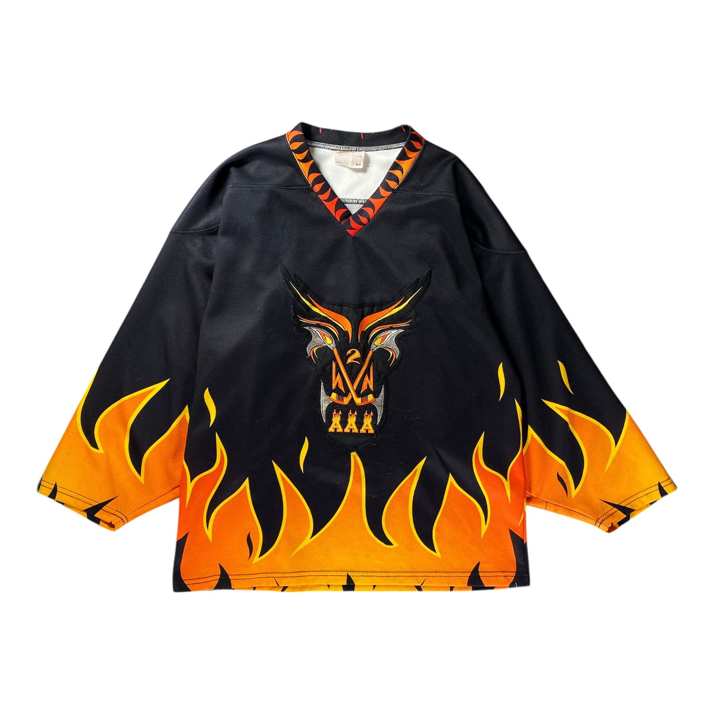Projoy Laliberté Flame Graphic Black and Orange Hockey Jersey