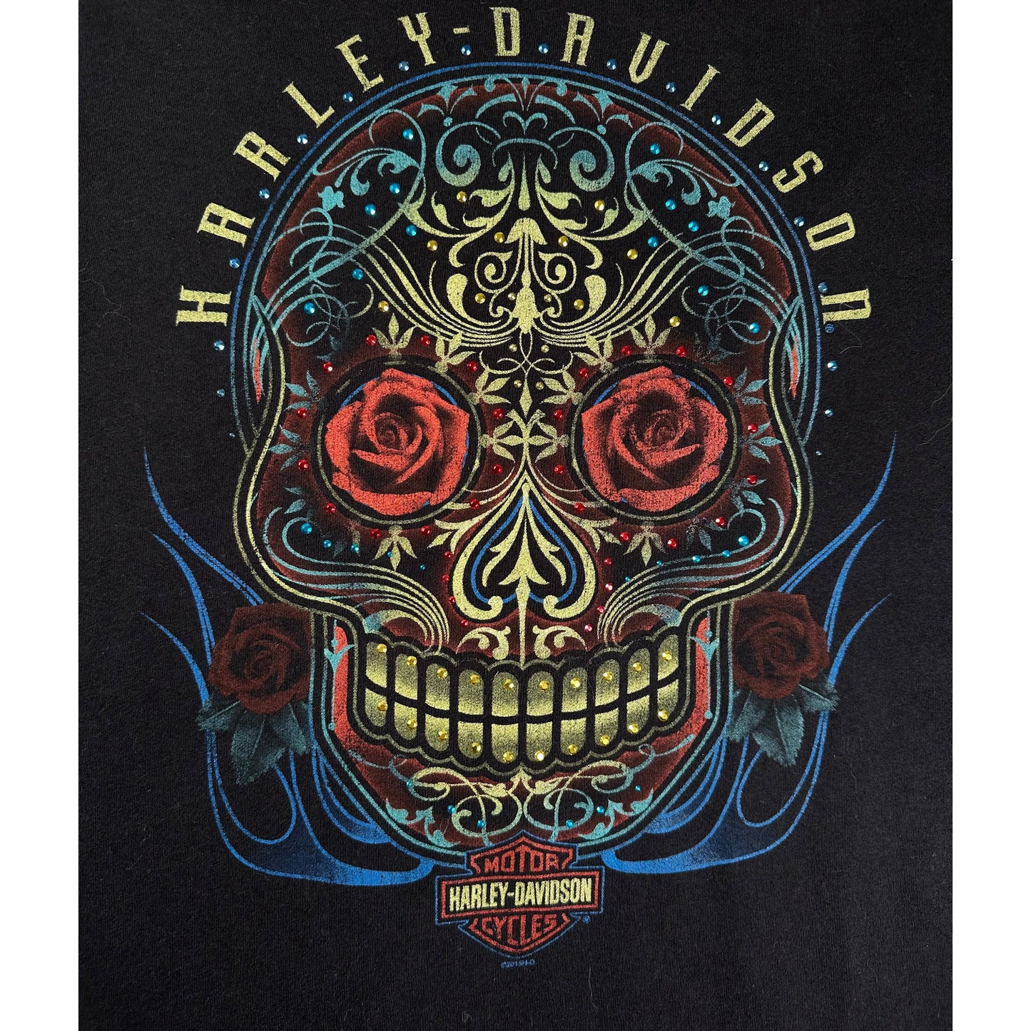 Harley-Davidson Sugar Skull Rose Black T-shirt