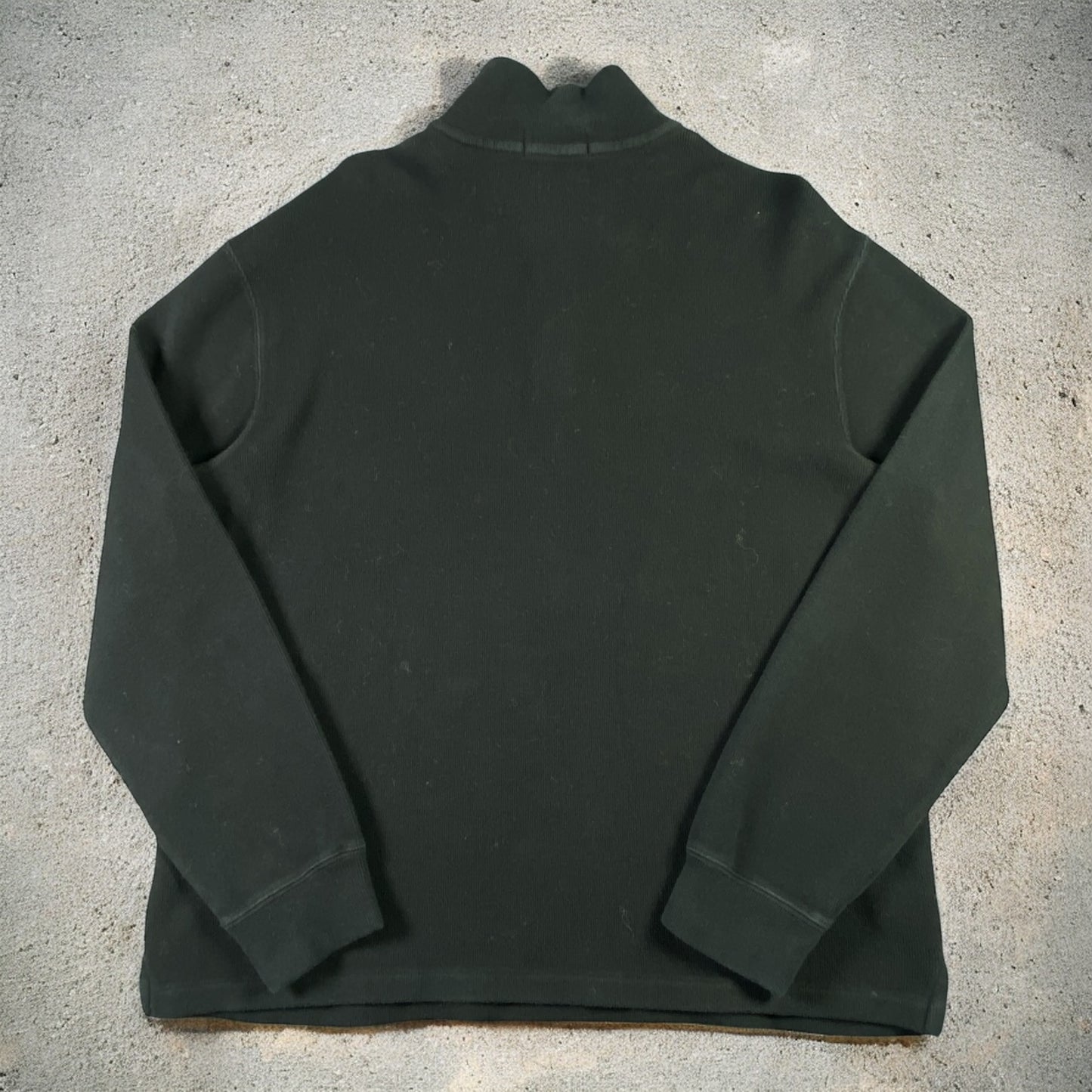 Polo Ralph Lauren Quarter-Zip Long Sleeve Black Sweater Brown Embroidered Logo