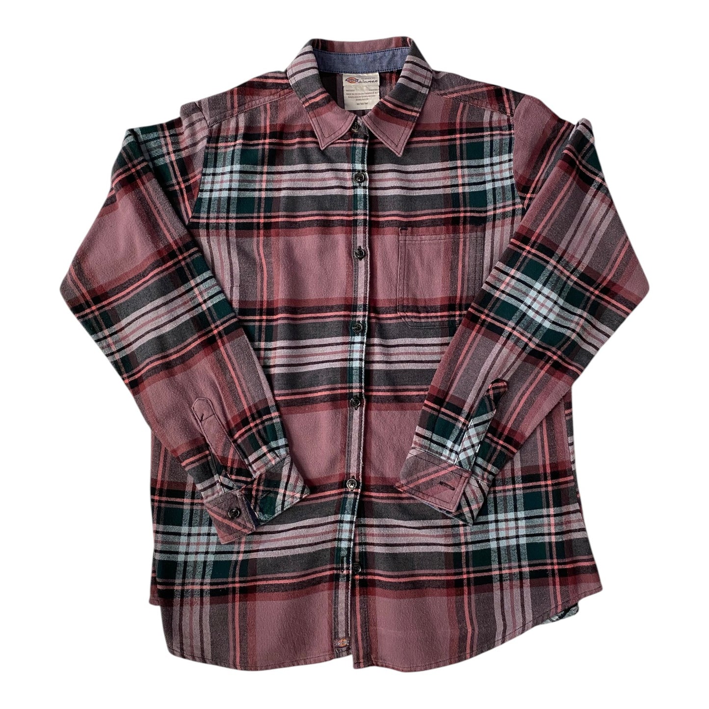 Dickies Women's Long Sleeve Plaid Flannel Shirt