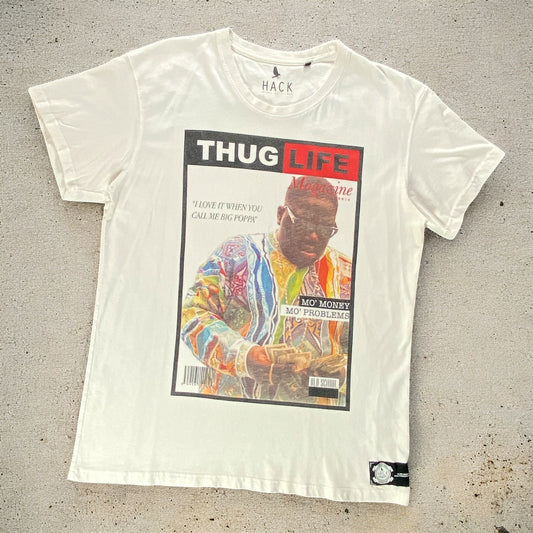 HACK Thug Life Notorious BIG White T-shirt