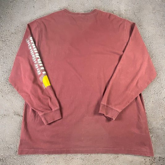Carhartt The Workwear Brand Long Sleeve Maroon T-shirt