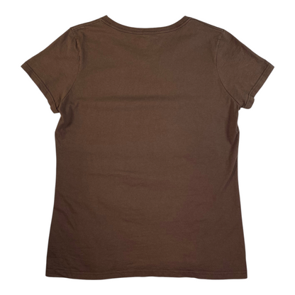 Back view of a plain brown Supernatural Ruby Tuesdays graphic t-shirt from Digg It Thrift & Vintage, size large.