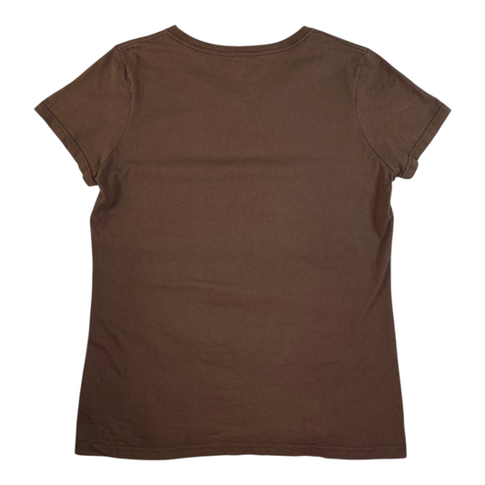 Back view of a plain brown Supernatural Ruby Tuesdays graphic t-shirt from Digg It Thrift & Vintage, size large.