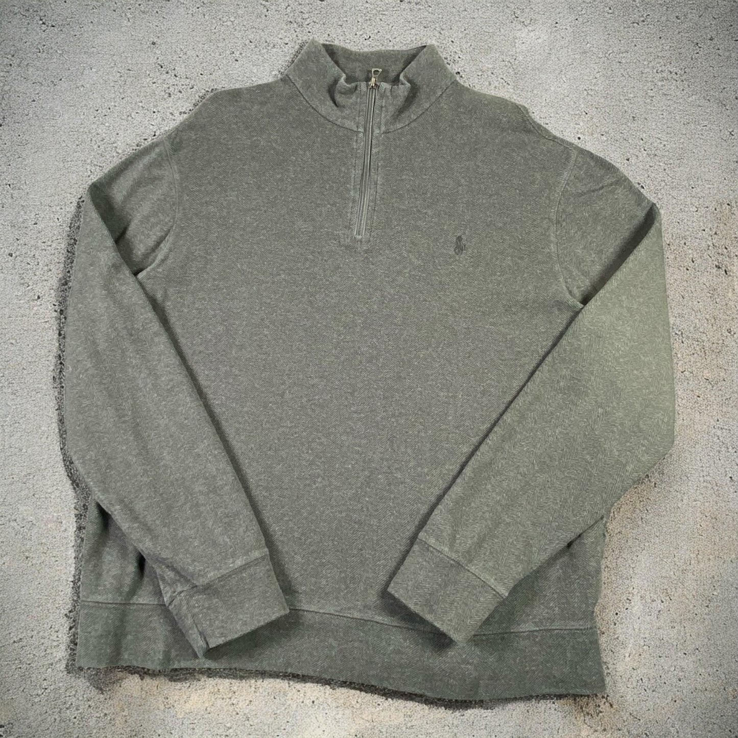 Polo Ralph Lauren Quarter-Zip Long Sleeve Dark Grey Sweater