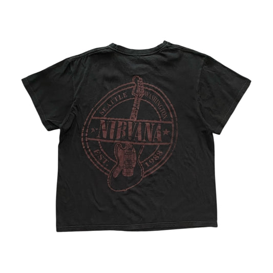 NIrvana Graphic Guitar Black Retro T-shirt