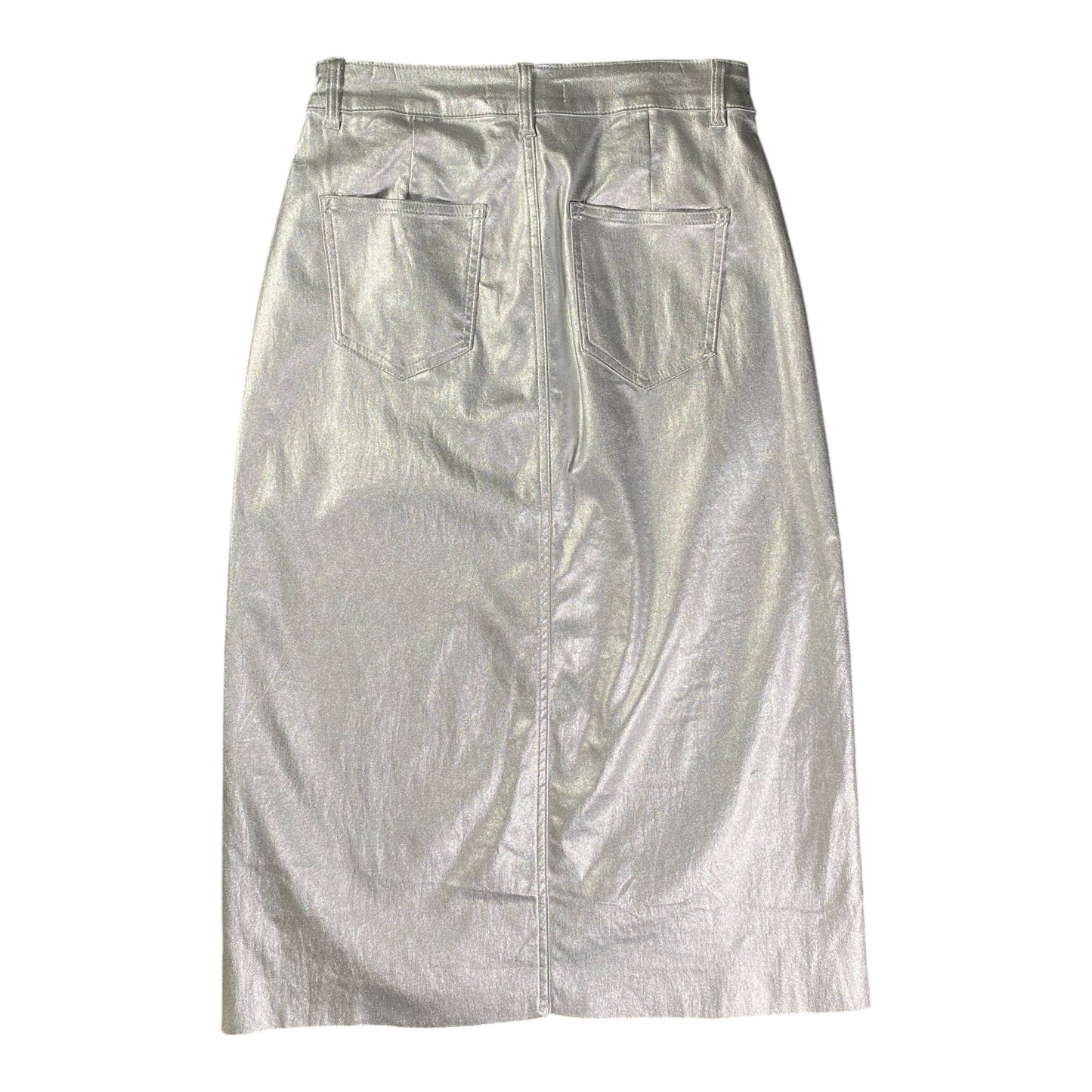 Redial Premium Denim Silver Metallic Skirt