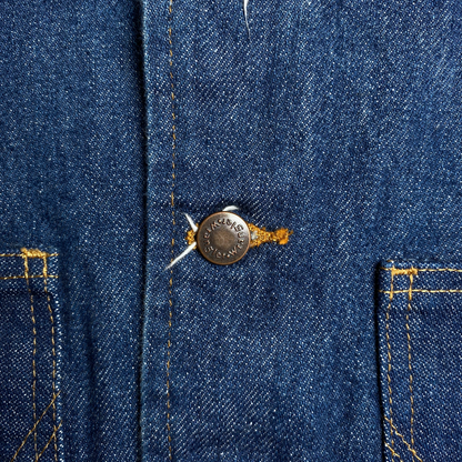 Digg It Thrift & Vintage Wrangler classic blue denim vest featuring signature brass buttons and contrast stitching.