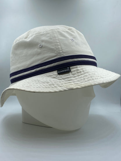 Vintage Kangol Stripe Lahinch White Bucket Hat