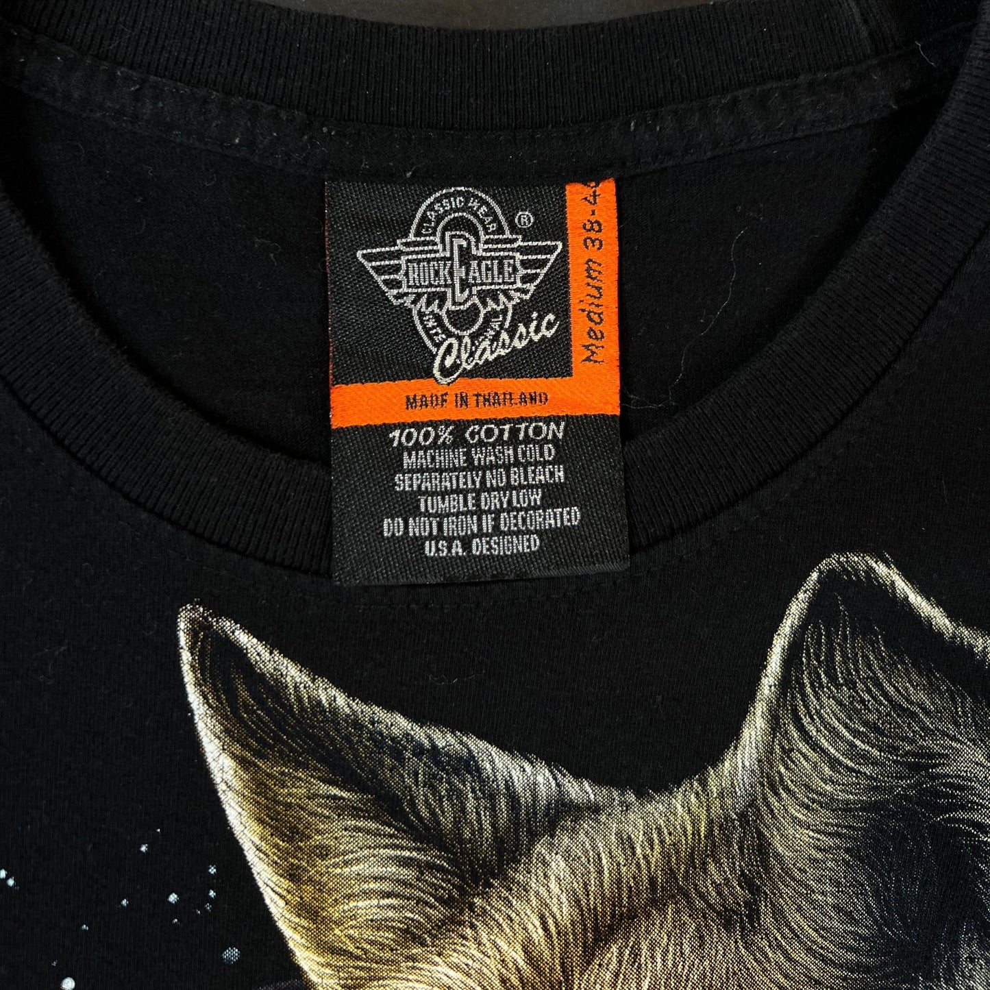 Rock Eagle Mystic Moon Wolf Dreamcatcher Black Tee