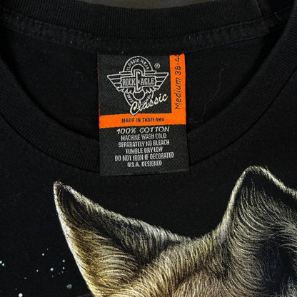 Rock Eagle Mystic Moon Wolf Dreamcatcher Black Tee